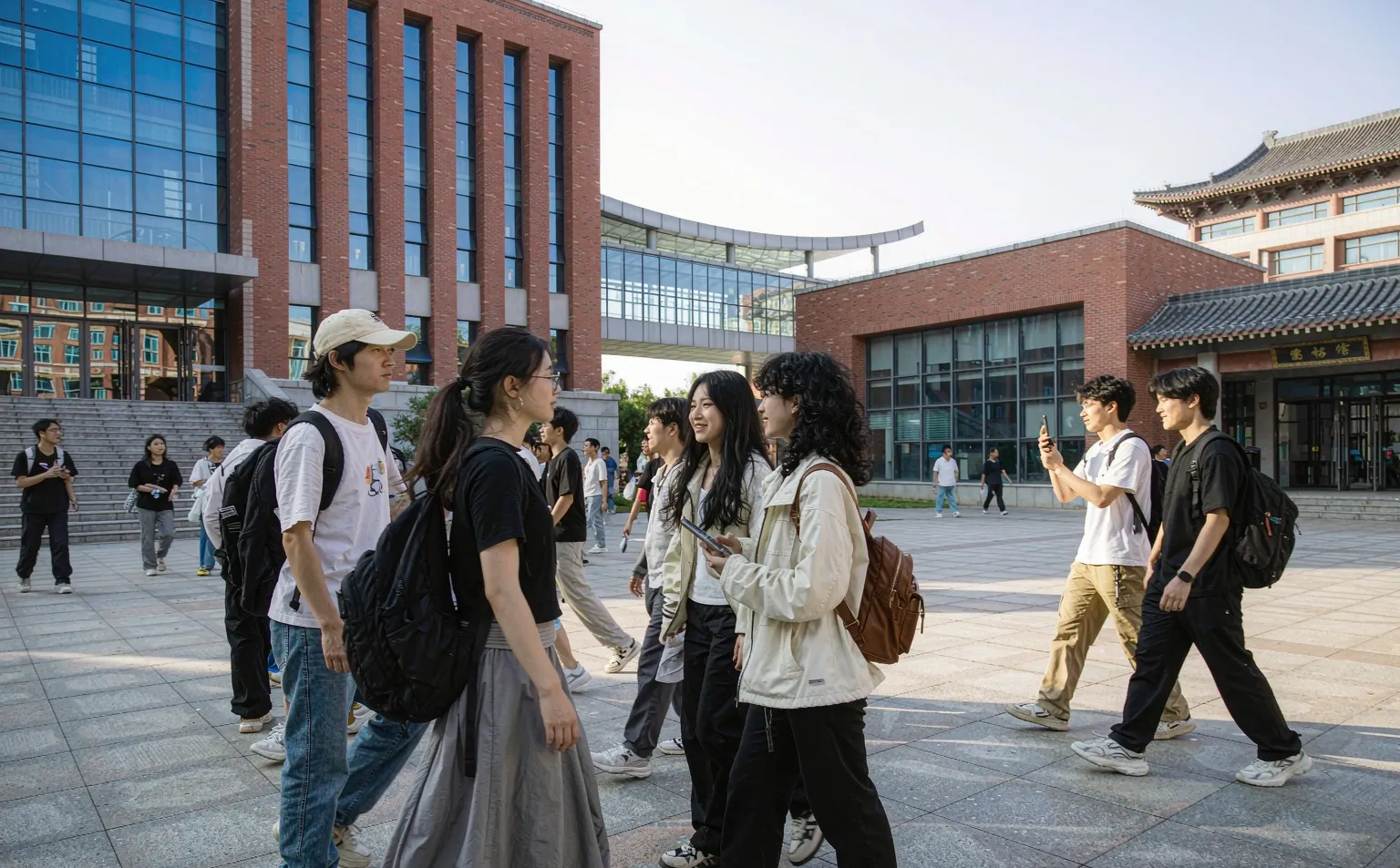 留学中国，国际学生在大学校园里